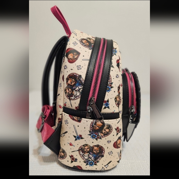Loungefly Chucky and Tiffany Heart mini backpack - Picture 3 of 6